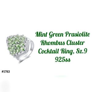 Prasiolite Cluster Cocktail ring, Sz.9, 925ss